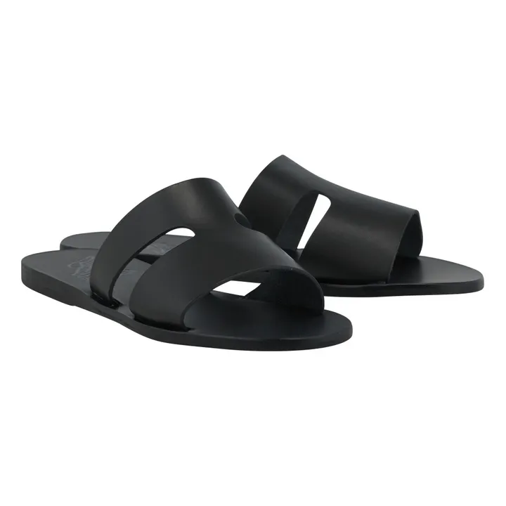 Apteros Leather Flip-Flops | Black- Product image n°3