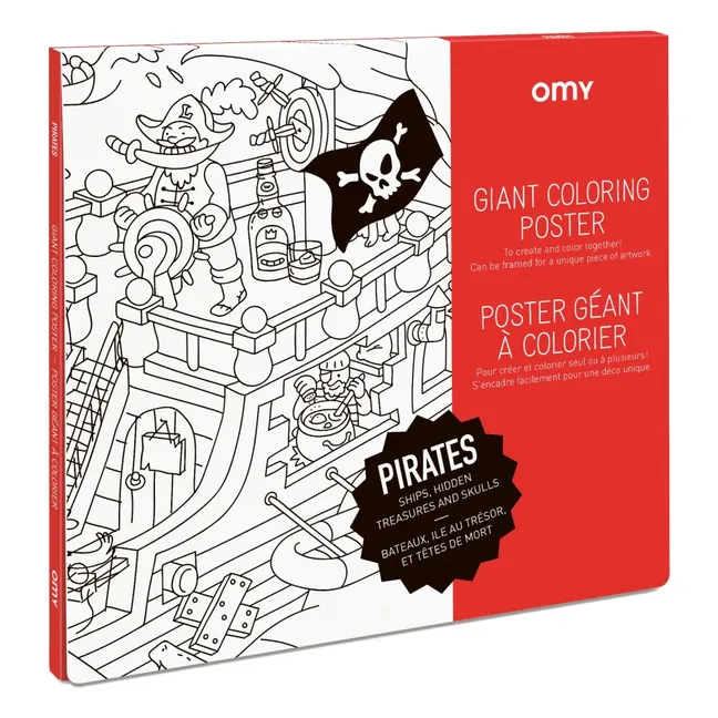 Poster à colorier Géant Pirates