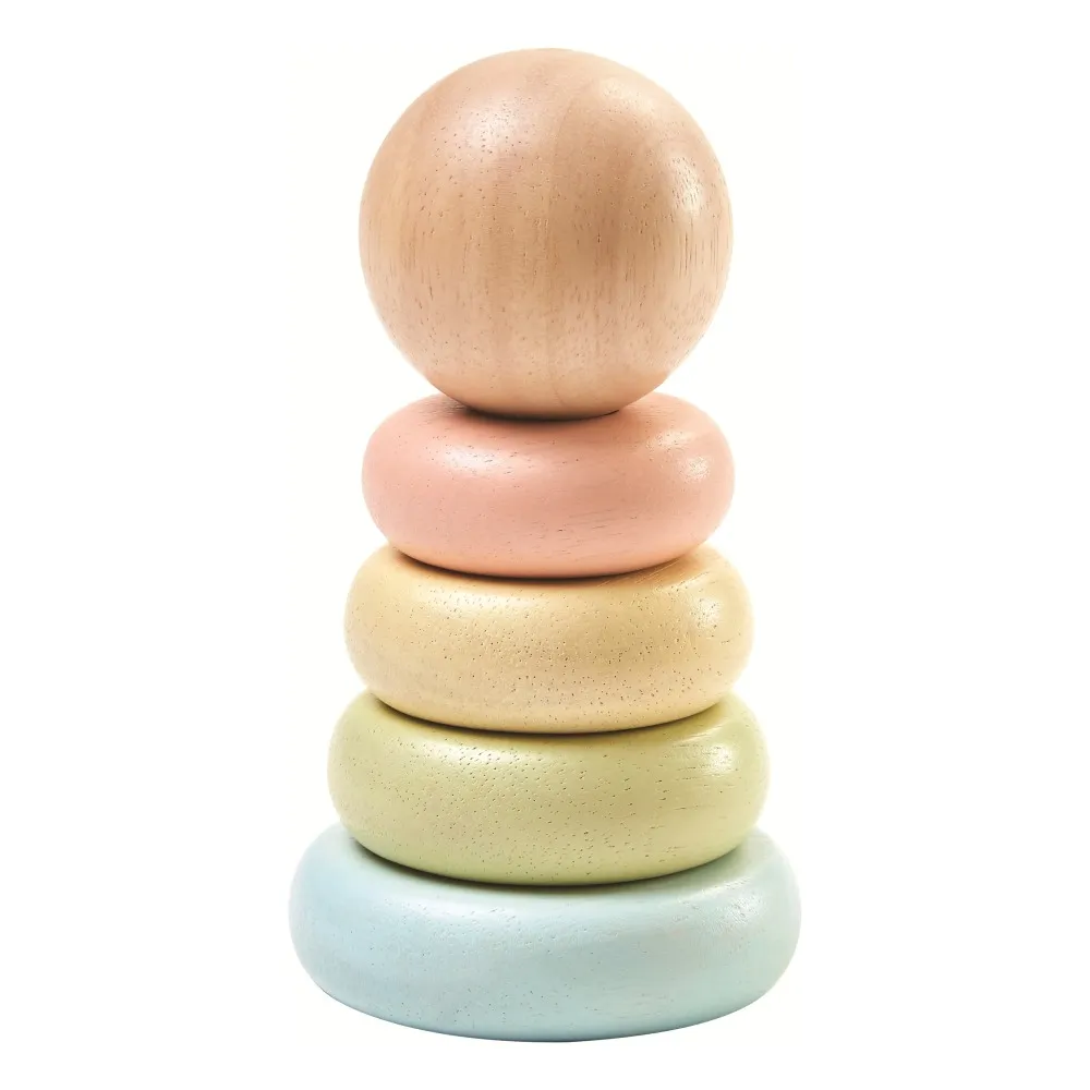 Plan Toys Multicoloured Pastel Stacking Rings