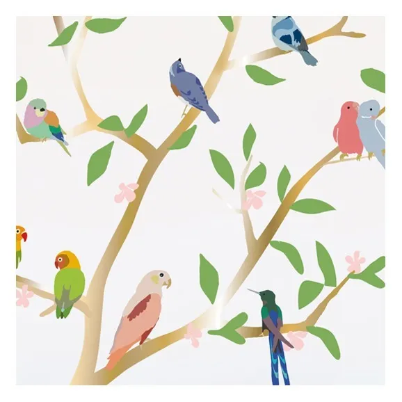 Wandsticker groß mit Vögeln