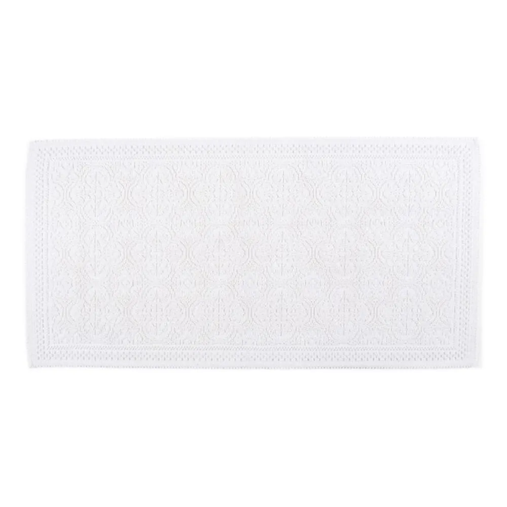 Tapis de bain en coton Kymi 55x110 cm | Blanc- Image produit n°0