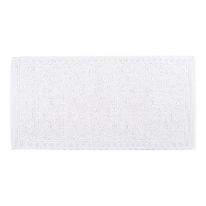 Tapis de bain en coton Kymi 55x110 cm | Blanc- Image produit n°0