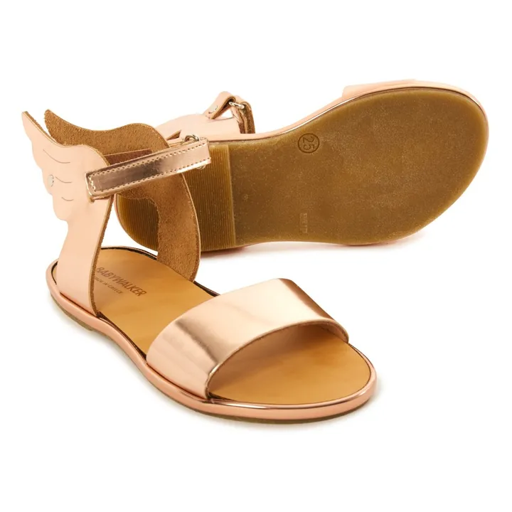 Sandales Métalisées Ailes | Or rose- Image produit n°2