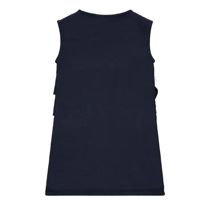 Ruffled Waist Jersey Dress | Navy blue- Product image n°1