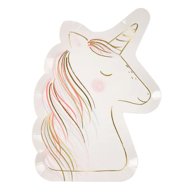 Assiettes en carton Licorne - Set de 8