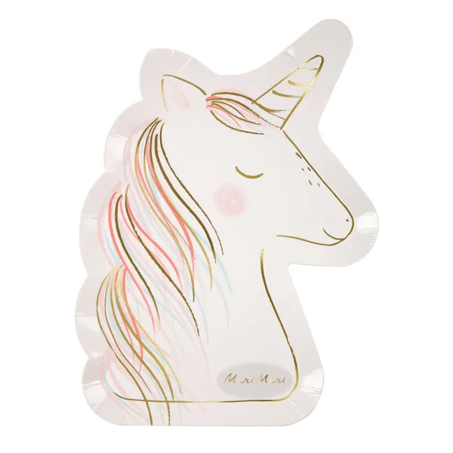 Assiettes en carton Licorne - Set de 8