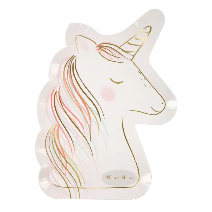 Assiettes en carton Licorne - Set de 8- Image produit n°1