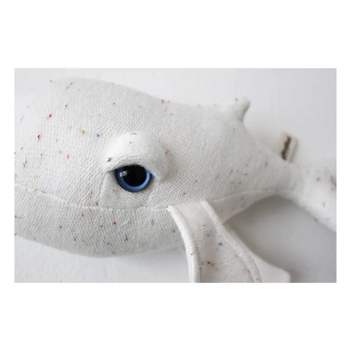 Doudou mini baleine Albino 30 cm | Blanc- Image produit n°5
