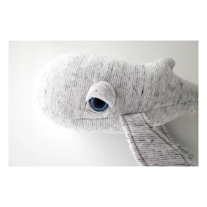 Peluche mini baleine Grandpa 30 cm | Gris- Image produit n°2