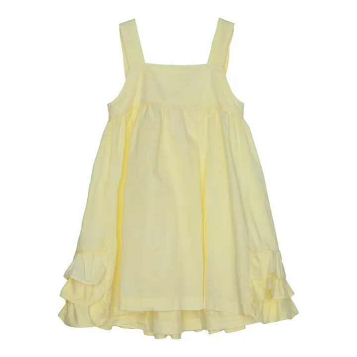 Kleid aus Bio-Baumwolle mit Rüschen Wendy | Blasses Gelb- Produktbild Nr. 0