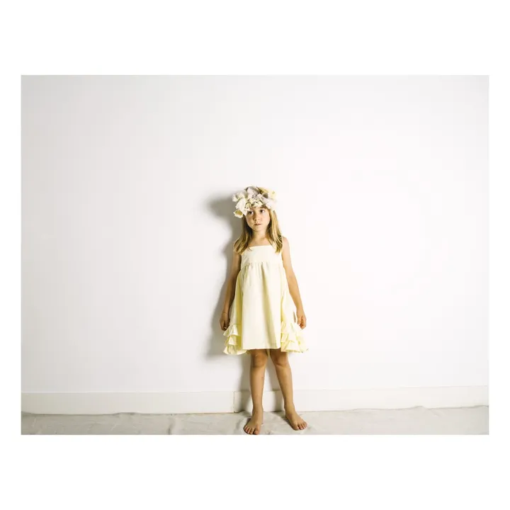 Kleid aus Bio-Baumwolle mit Rüschen Wendy | Blasses Gelb- Produktbild Nr. 1