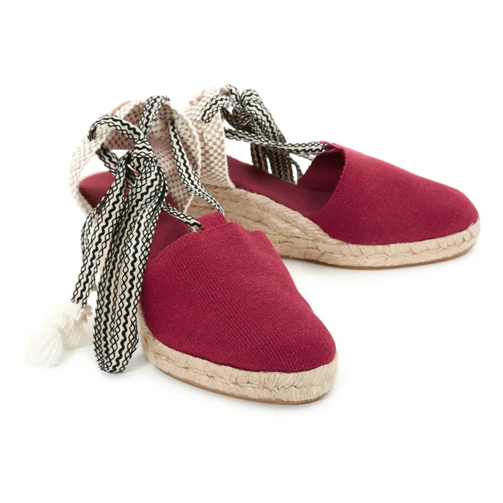 Ceret Lace-Uo Wedge Espadrilles | Red- Product image n°1