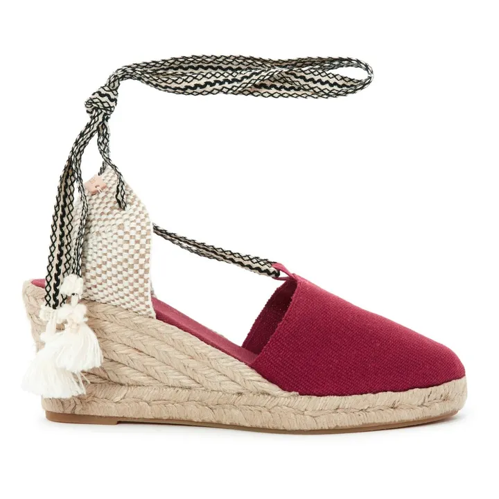Ceret Lace-Uo Wedge Espadrilles | Red- Product image n°0