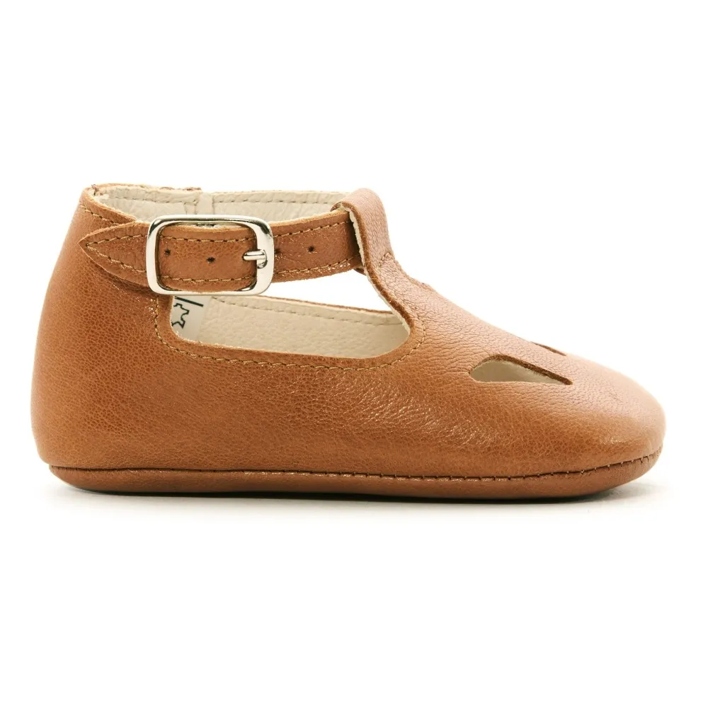 Pèpè Caramel Leather Mary Janes