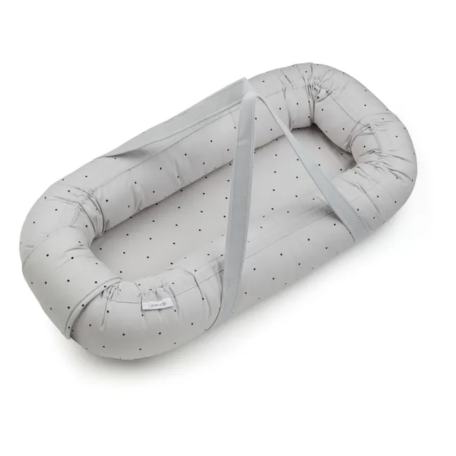 Couffin souple à pois en coton bio | Gris