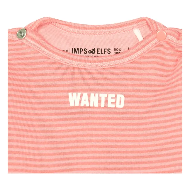 T-Shirt Rayé Wanted Coton Bio | Rose