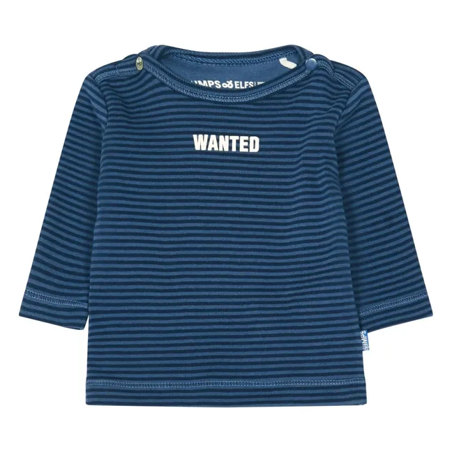 T-Shirt Rayé Wanted Coton Bio | Bleu