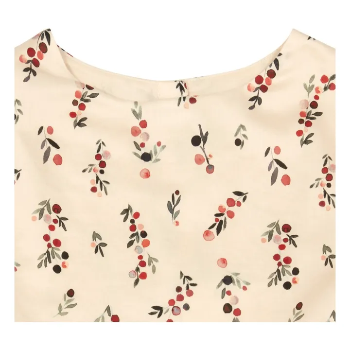 Kleid mit Knöpfe und Blumen  | Mattrosa- Produktbild Nr. 1