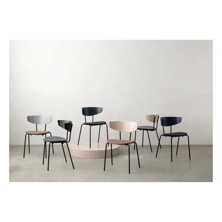 Chaise tapissée Herman en bois et métal | Vert foncé- Image produit n°1