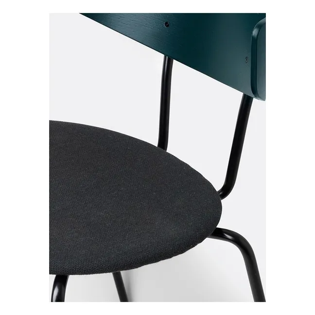 Chaise tapissée Herman en bois et métal | Vert foncé