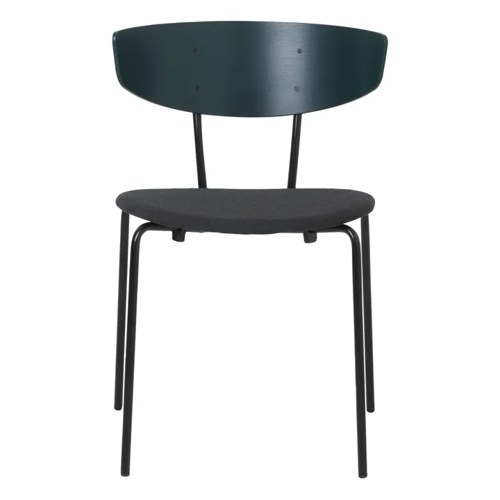 Chaise tapissée Herman en bois et métal | Vert foncé- Image produit n°0