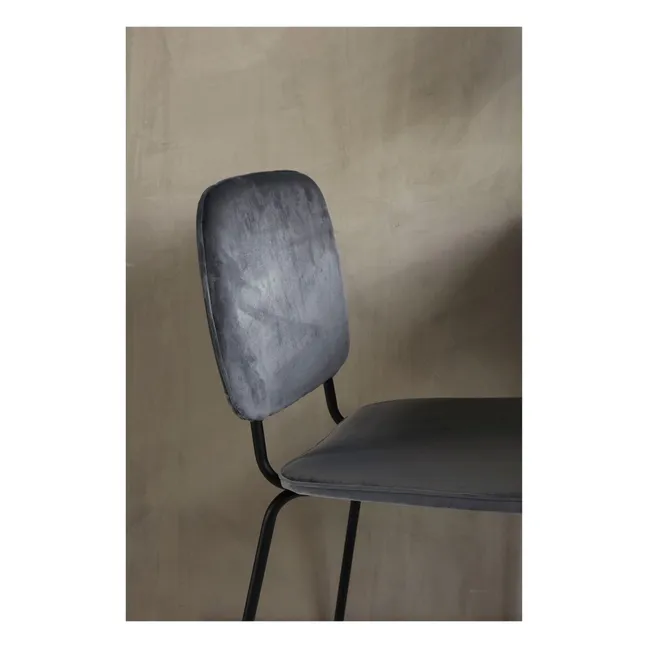 Stuhl Comma aus Velours  | Grau