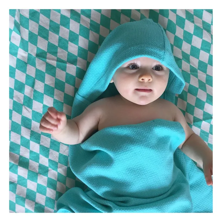 Capa de baño bebé y manopla de algodón orgánico | Blanco- Imagen del producto n°1