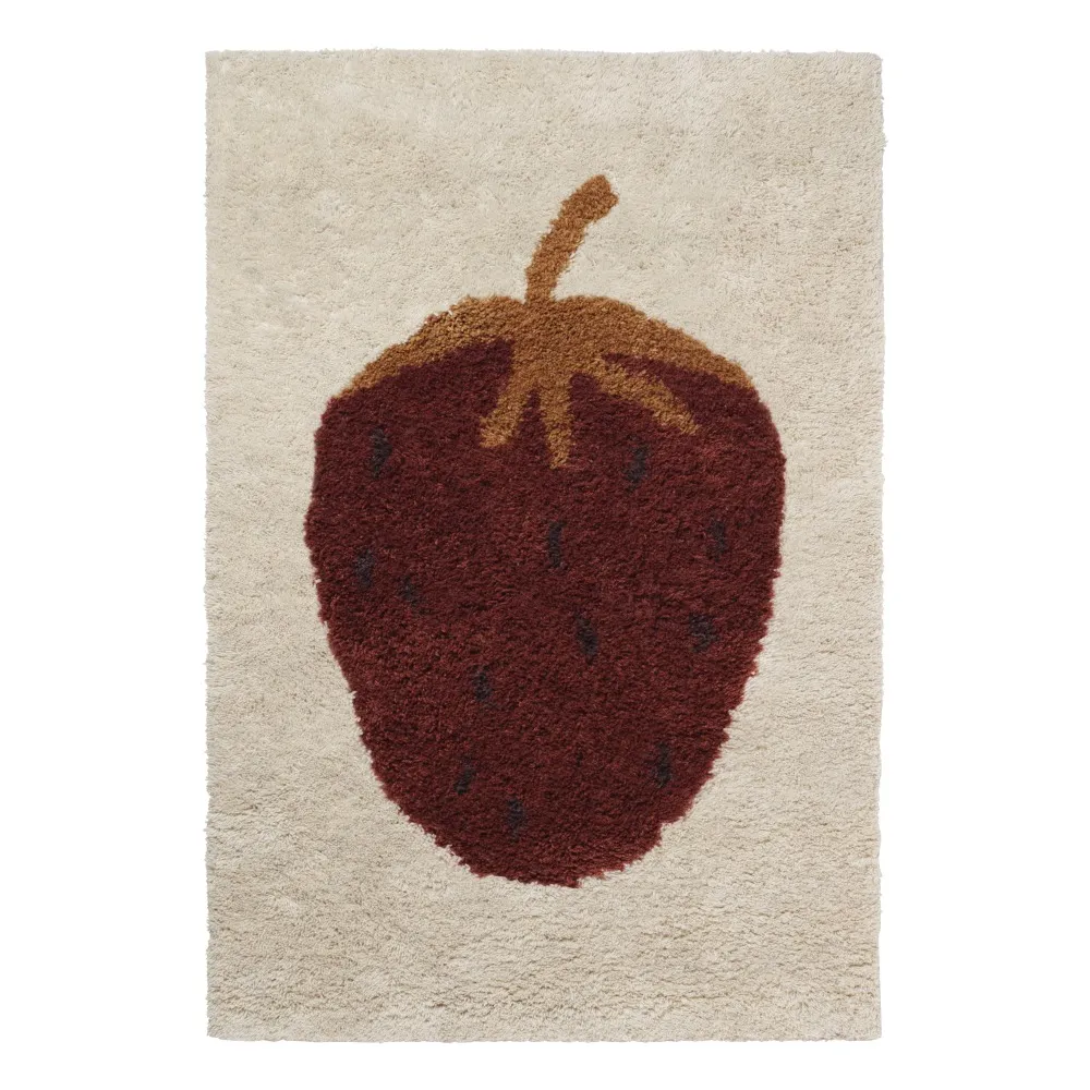 Ferm Living Kids Multicoloured Fruiticana Strawberry Woolen Rug