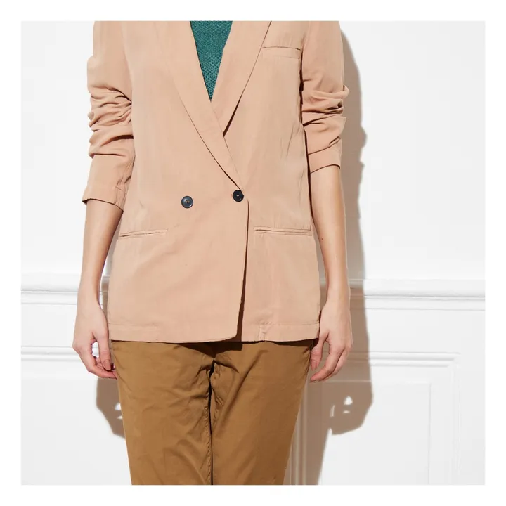 Voscose and Linen Jacket | Dusty Pink- Product image n°3