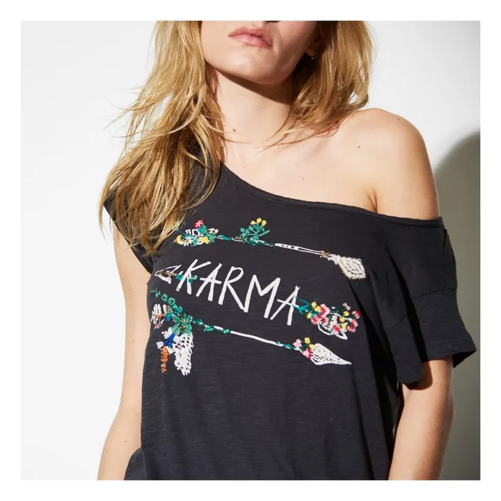 T-Shirt Coton Bio Karma | Gris charbon- Image produit n°5