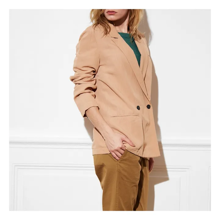 Voscose and Linen Jacket | Dusty Pink- Product image n°1