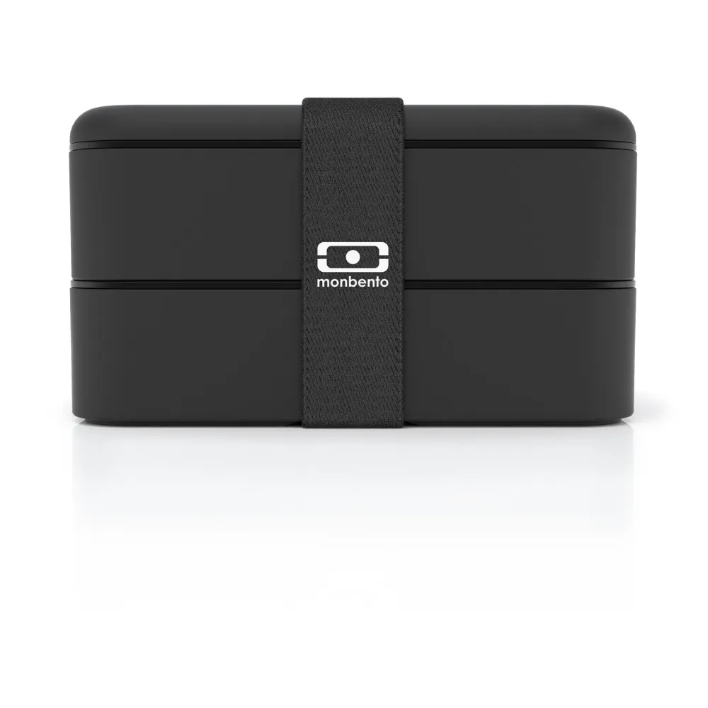 Monbento Black Mb Original Bento With 2 Airtight Compartments