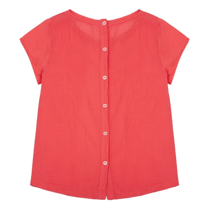 Terell Buttoned Back T-Shirt | Fuchsia- Product image n°2