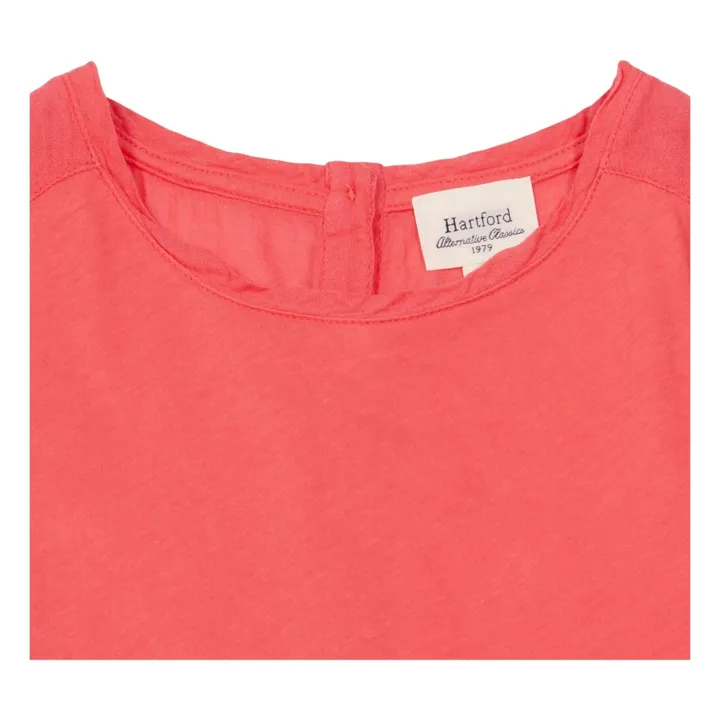 Camiseta 2 materiales espalda botones Terell | Rosa Fushia- Imagen del producto n°1