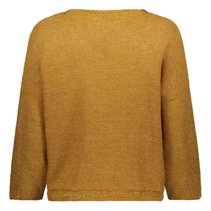 Jersey cuello redondo lino | Ocre- Imagen del producto n°5