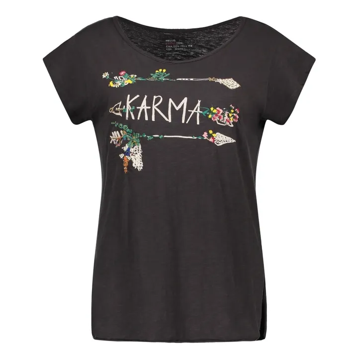 T-Shirt Coton Bio Karma | Gris charbon- Image produit n°0