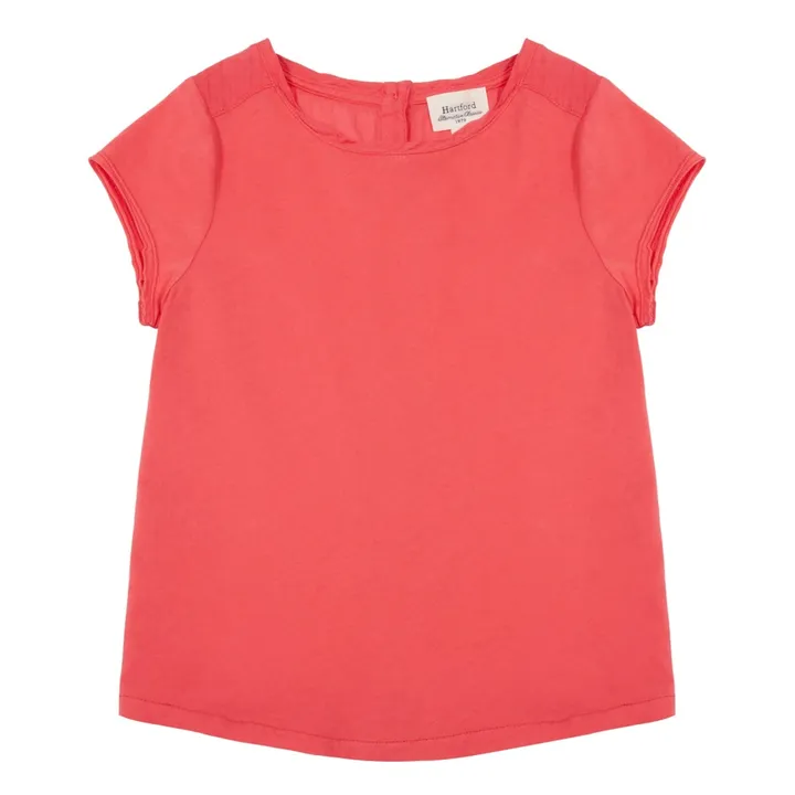 Terell Buttoned Back T-Shirt | Fuchsia- Product image n°0