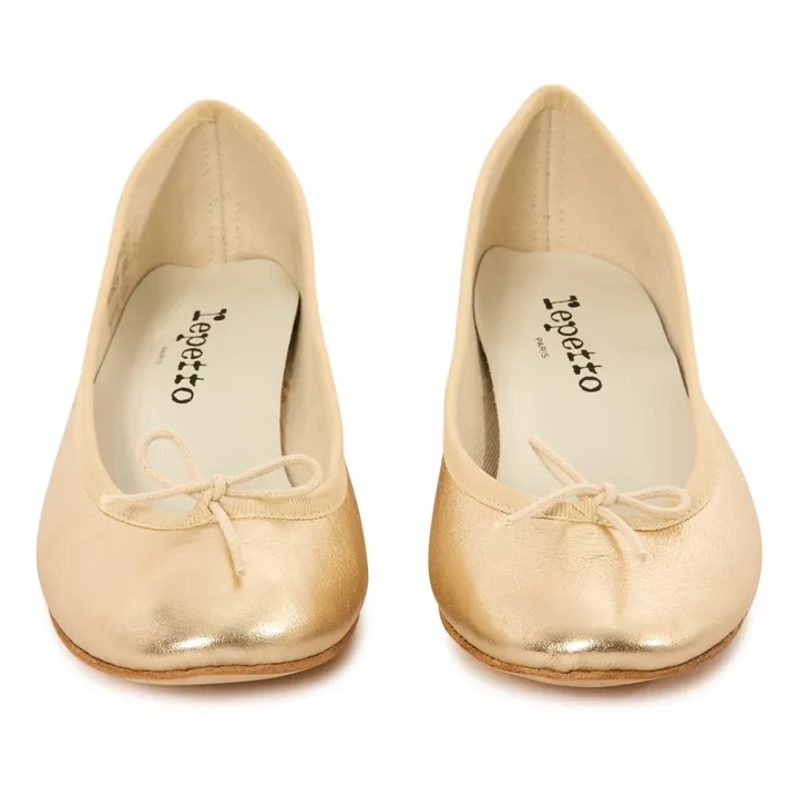 Camille Metallic Calf Leather High Heel Ballerinas | Gold- Product image n°3