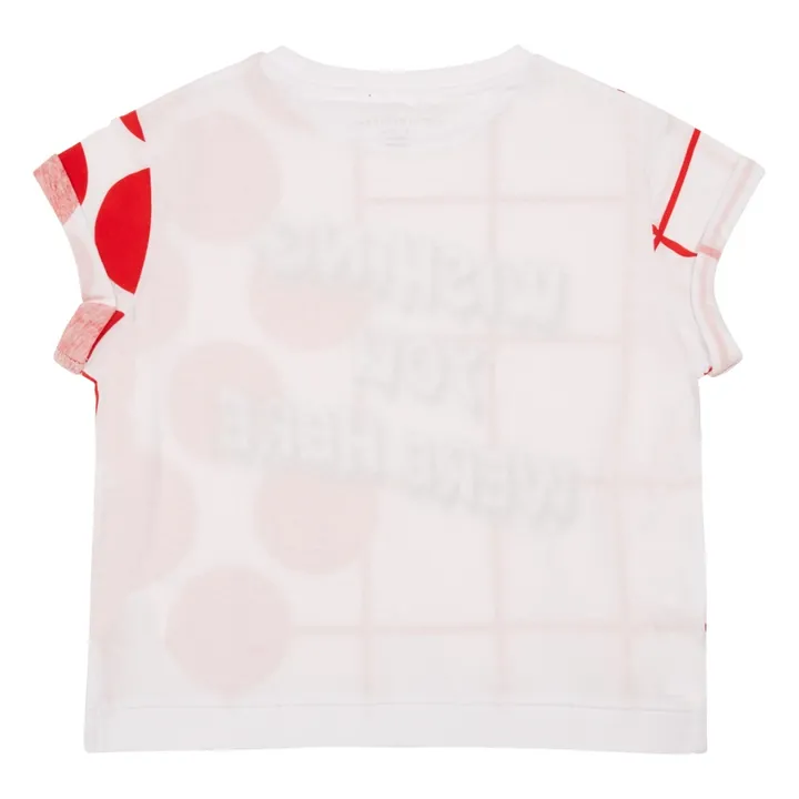 Camiseta algodón orgánico Cuadros y Lunares Plum | Blanco- Imagen del producto n°2