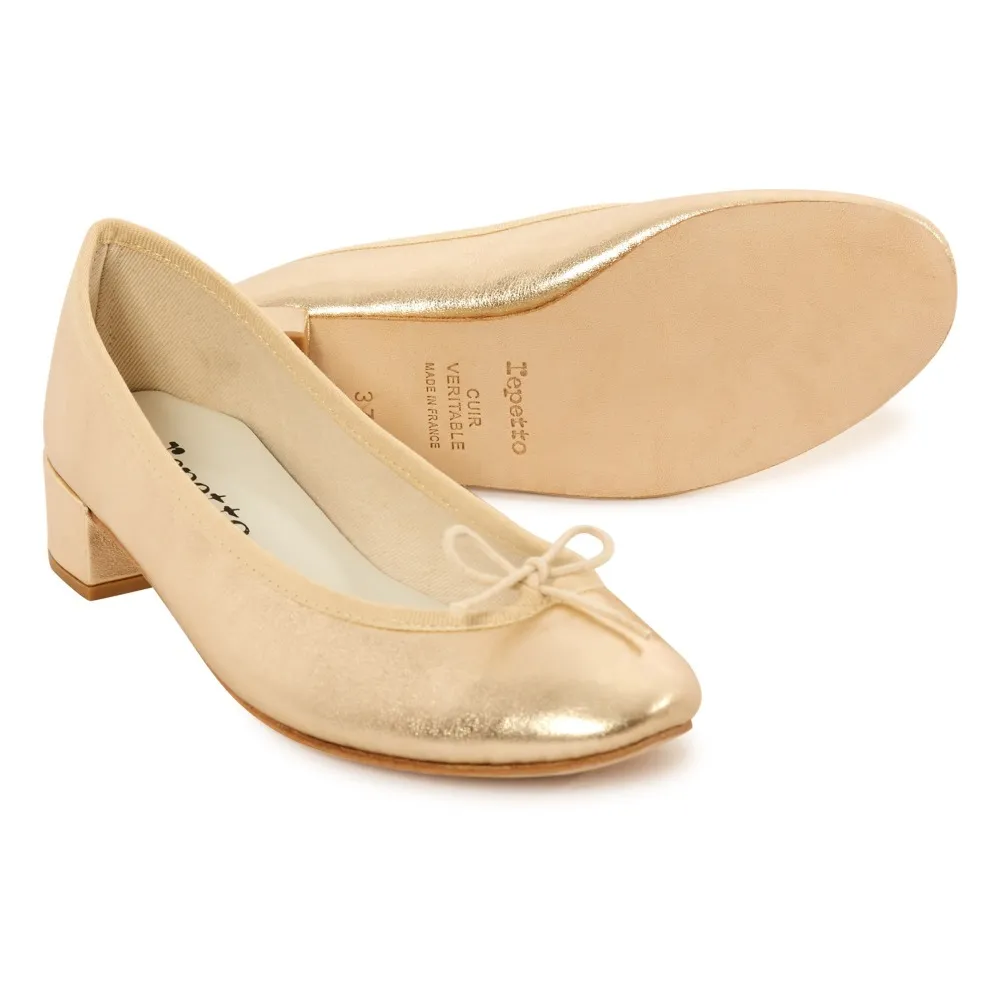 Repetto Camille Metallic Calf Leather High Heel Ballerinas