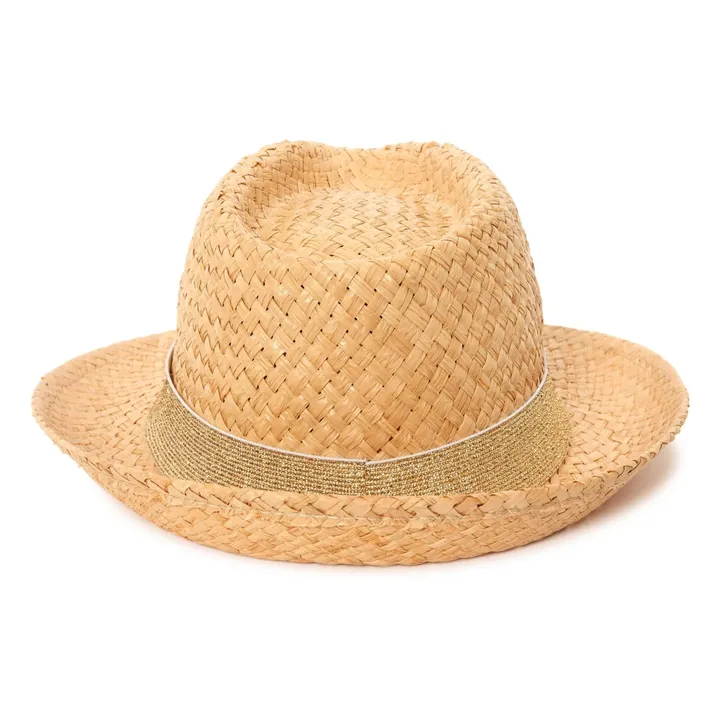 Sombrero de paja lúrex dorado | Dorado- Imagen del producto n°3