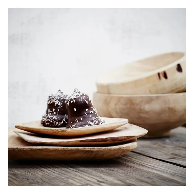 Assiettes rondes en bois - Set de 3