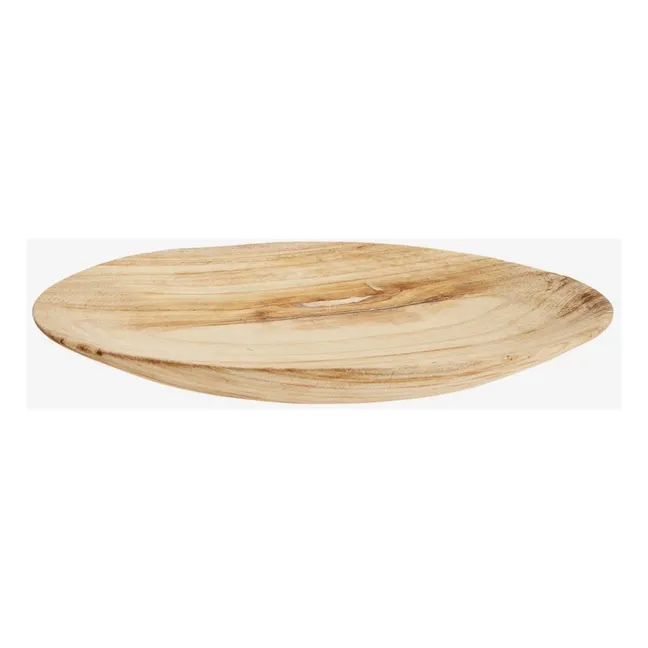 Round Wooden Plate - Set of 3