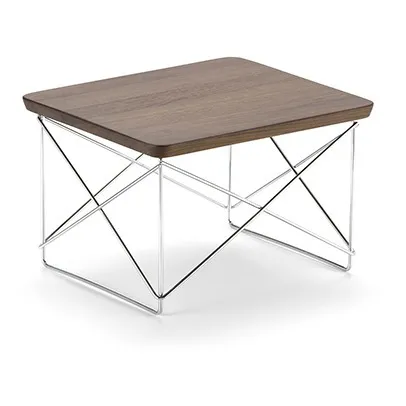 Vitra Walnut Occasional Ltr Coffee Table - Chrome Base - Charles & Ray Eames, 1950