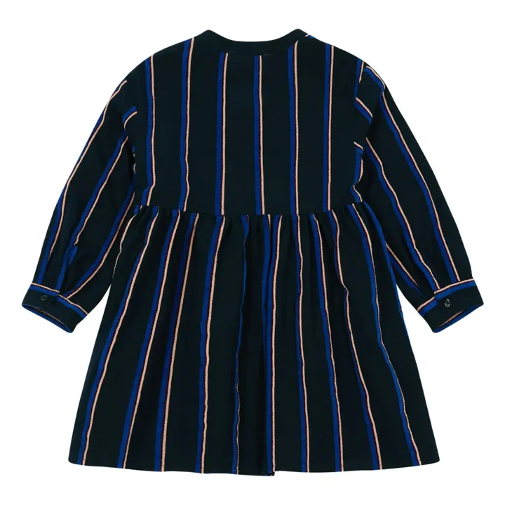 Sister Striped Velvet Dress | Midnight blue- Product image n°2
