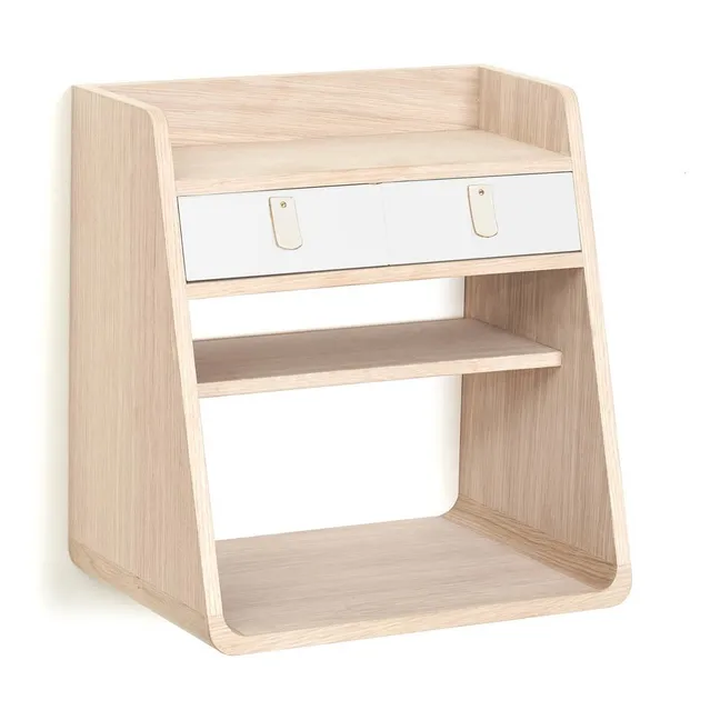 Suzon Oak Wood Shelf  | White