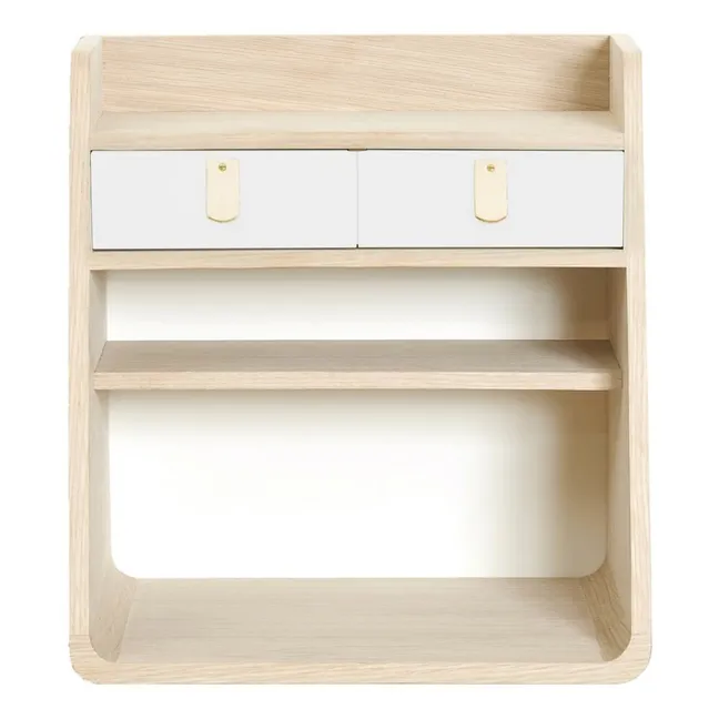 Suzon Oak Wood Shelf  | White