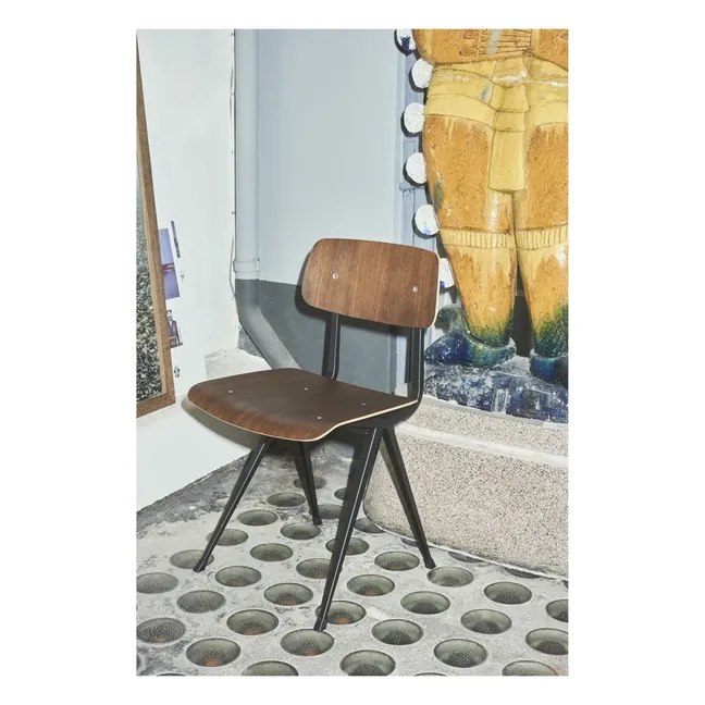 Chaise Result en chêne fumé - Réedition Friso Kramer & Wim Rietveld | Noir
