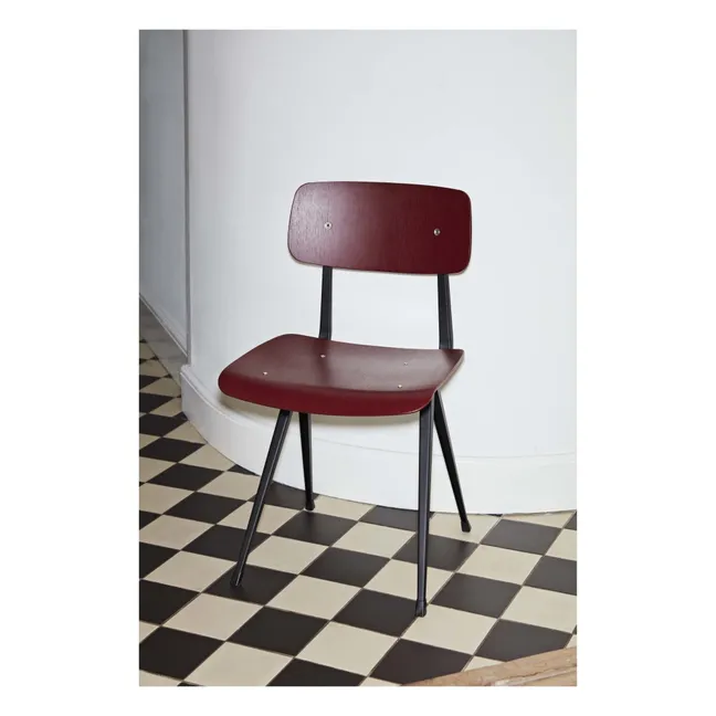 Result Tinted Oak Chair - Friso Kramer & Wim Rietveld Re-edition  | Burgundy