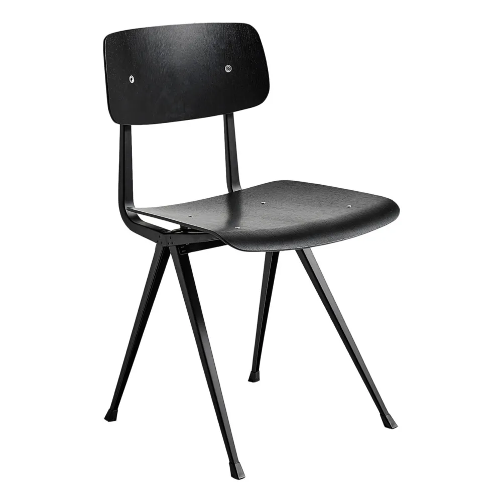Chaise Result en chêne teinté - Réedition Friso Kramer & Wim Rietveld | Noir- Image produit n°0